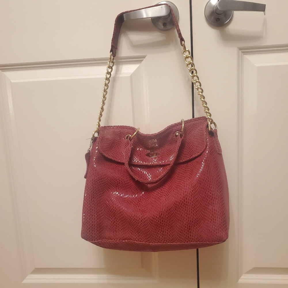 Hot pink leather bag